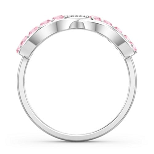 Birthstone Infinity Accent Ring – Sterling Silver with Pink Tourmaline