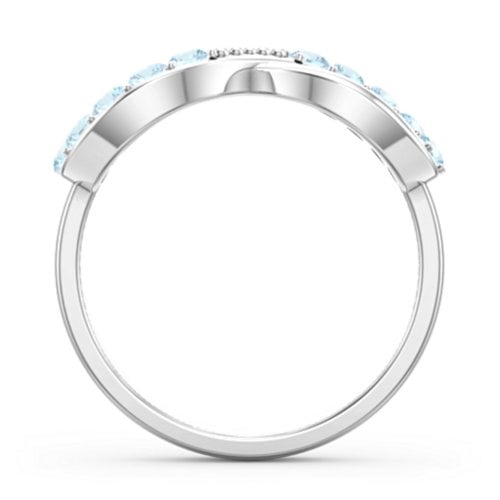 Birthstone Infinity Accent Ring – Sterling Silver with Blue Topaz