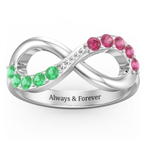 Birthstone Infinity Accent Ring