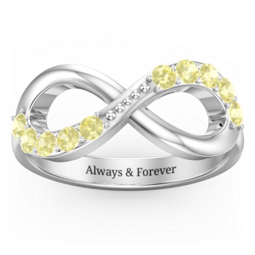 Birthstone Infinity Accent Ring