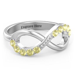 Birthstone Infinity Accent Ring in 925 Sterling Silver with Citrine