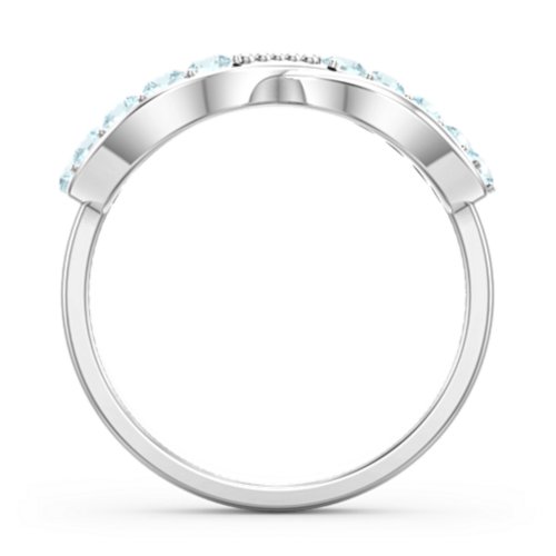Birthstone Infinity Accent Ring – Sterling Silver with Aquamarine