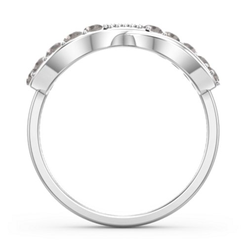 Birthstone Infinity Accent Ring – Sterling Silver with Smokey Quartz