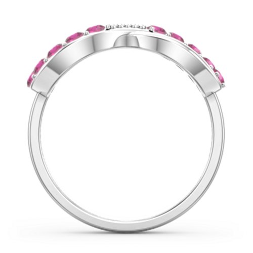 Birthstone Infinity Accent Ring – Sterling Silver with Ruby