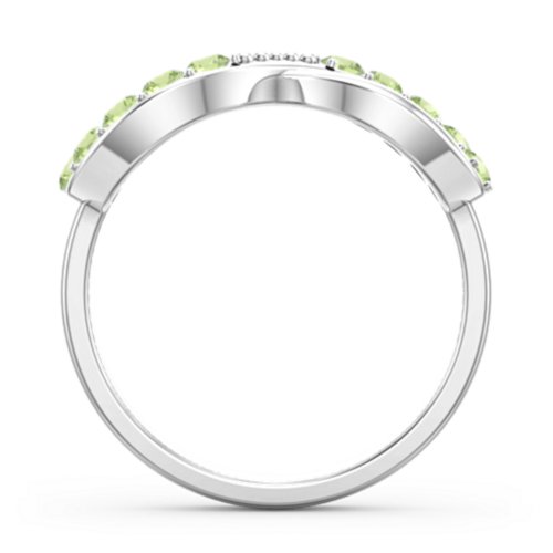 Birthstone Infinity Accent Ring – Sterling Silver with Peridot
