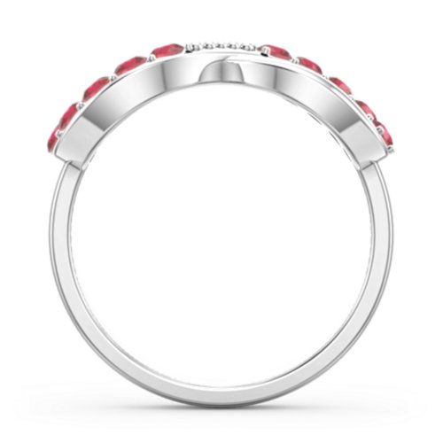 Birthstone Infinity Accent Ring – Sterling Silver with Garnet