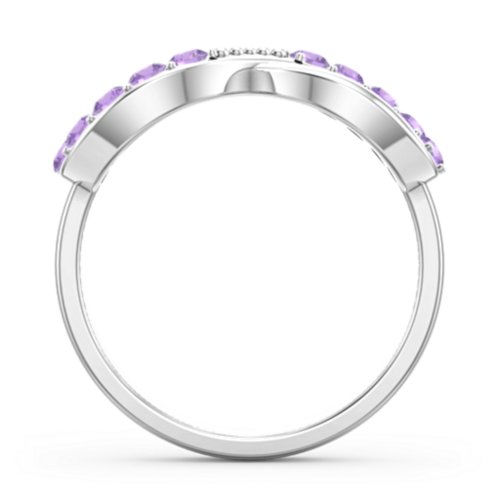 Birthstone Infinity Accent Ring – Sterling Silver with Amethyst
