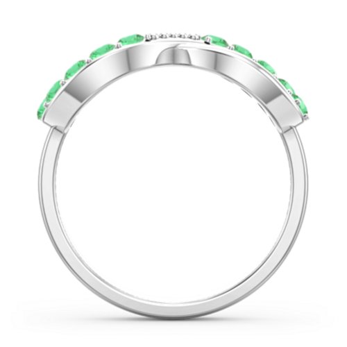 Birthstone Infinity Accent Ring – Sterling Silver with Emerald