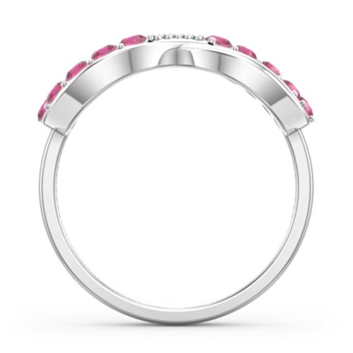 Birthstone Infinity Accent Ring – Sterling Silver with Ruby