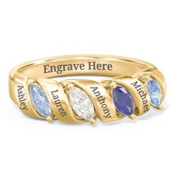 Spiral Marquise Row Ring