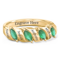 Spiral Marquise Row Ring