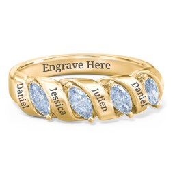 Spiral Marquise Row Ring