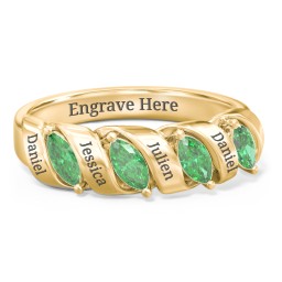 Spiral Marquise Row Ring