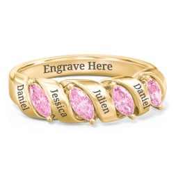 Spiral Marquise Row Ring