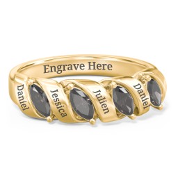 Spiral Marquise Row Ring