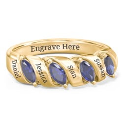 Spiral Marquise Row Ring