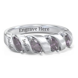 Spiral Marquise Row Ring