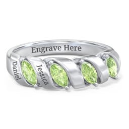 Spiral Marquise Row Ring