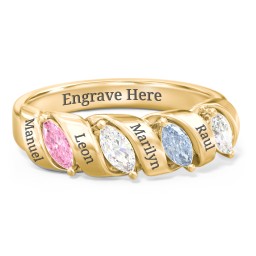 Spiral Marquise Row Ring