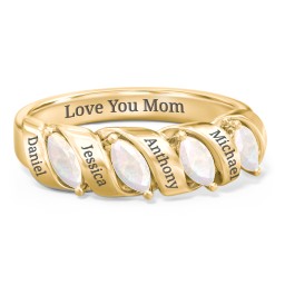 Spiral Marquise Row Ring