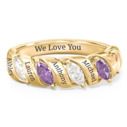 Spiral Marquise Row Ring