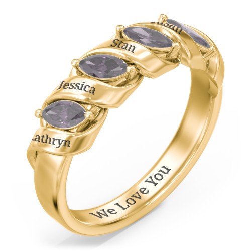 Spiral Marquise Row Ring