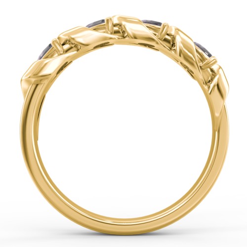 Spiral Marquise Row Ring