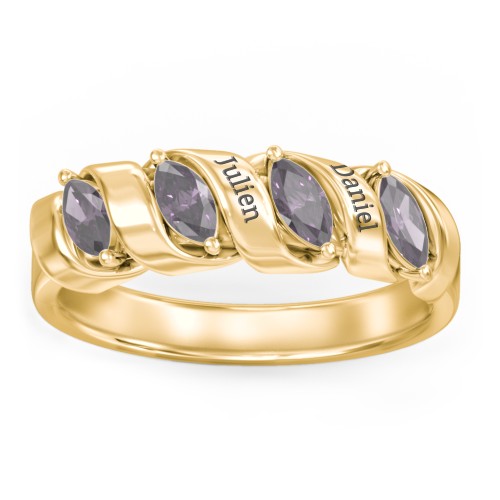 Spiral Marquise Row Ring