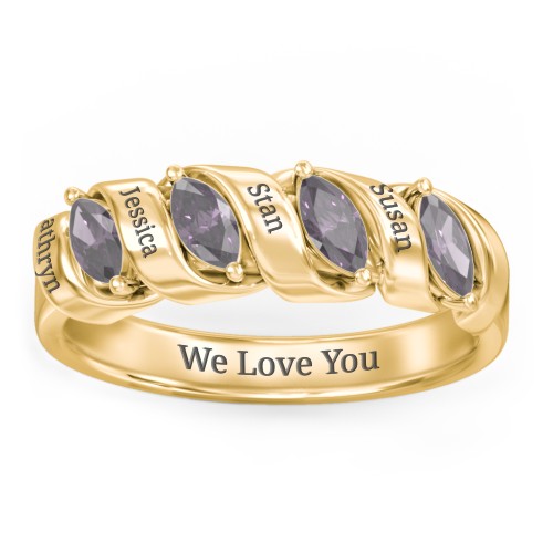 Spiral Marquise Row Ring