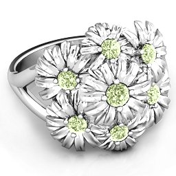 In Full Bloom Ring in 925 Sterling Silver with Peridot