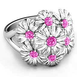 In Full Bloom Ring in 925 Sterling Silver with Pink Tourmaline