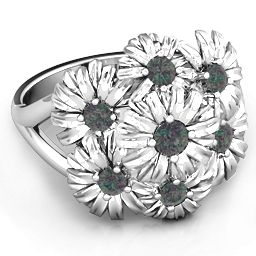 In Full Bloom Ring in 925 Sterling Silver with Alexandrite