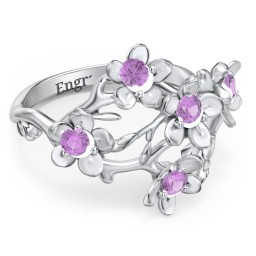 Garden Party Ring in 925 Sterling Silver with Amethyst
