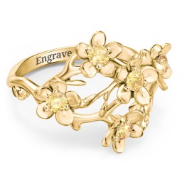 Garden Party Ring in 10K Solid Yellow Gold