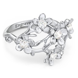 Garden Party Ring in 925 Sterling Silver with Cubic Zirconia