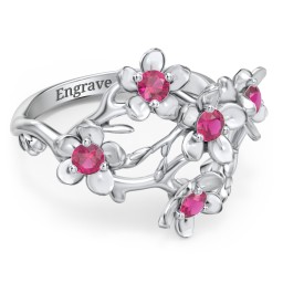 Garden Party Ring in 925 Sterling Silver with Ruby