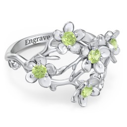Garden Party Ring in 925 Sterling Silver with Peridot
