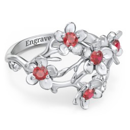 Garden Party Ring in 925 Sterling Silver with Garnet