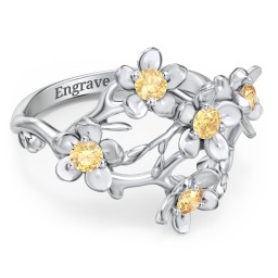 Garden Party Ring in 925 Sterling Silver with Citrine