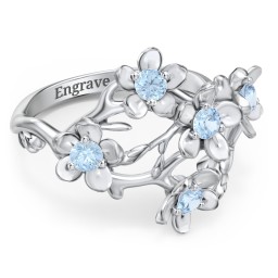 Garden Party Ring in 925 Sterling Silver with Blue Topaz