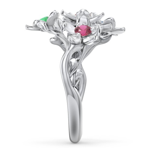 Garden Party Ring – Sterling Silver with Blue Topaz, Amethyst, Citrine, Ruby, and Emerald
