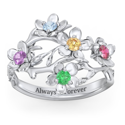 Garden Party Ring – Sterling Silver with Blue Topaz, Amethyst, Citrine, Ruby, and Emerald