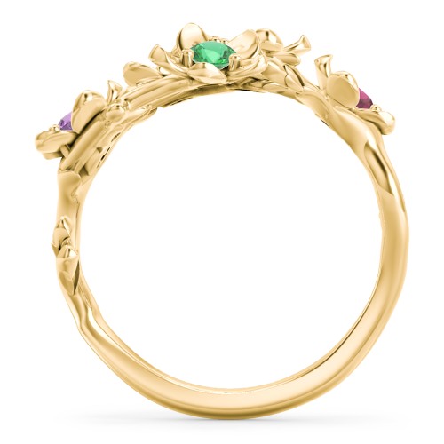 Garden Party Ring – 10K Yellow Gold with Blue Topaz, Amethyst, Citrine, Ruby, and Emerald