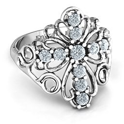 Sparkling Spirituality Cross Ring