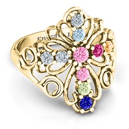 Sparkling Spirituality Cross Ring