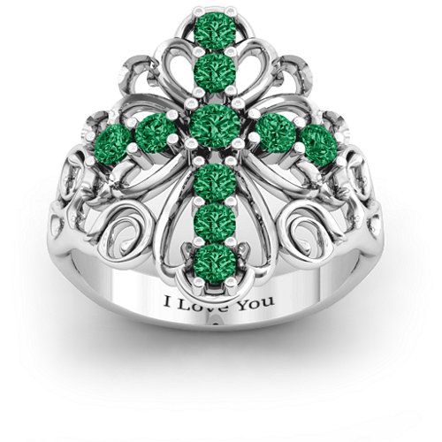 Sparkling Spirituality Cross Ring