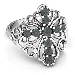 Sparkling Spirituality Cross Ring in 925 Sterling Silver with Alexandrite