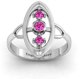 "Soulful Window" Ring in 925 Sterling Silver with Pink Tourmaline