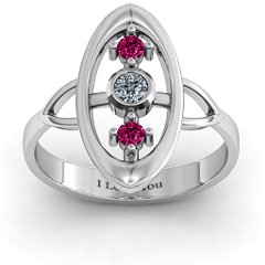 "Soulful Window" Ring – 10K Yellow Gold with Cubic Zirconia and Ruby