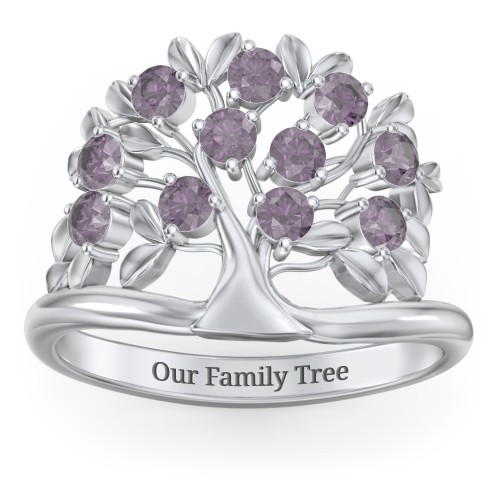 Family Tree Ring – Sterling Silver with Alexandrite